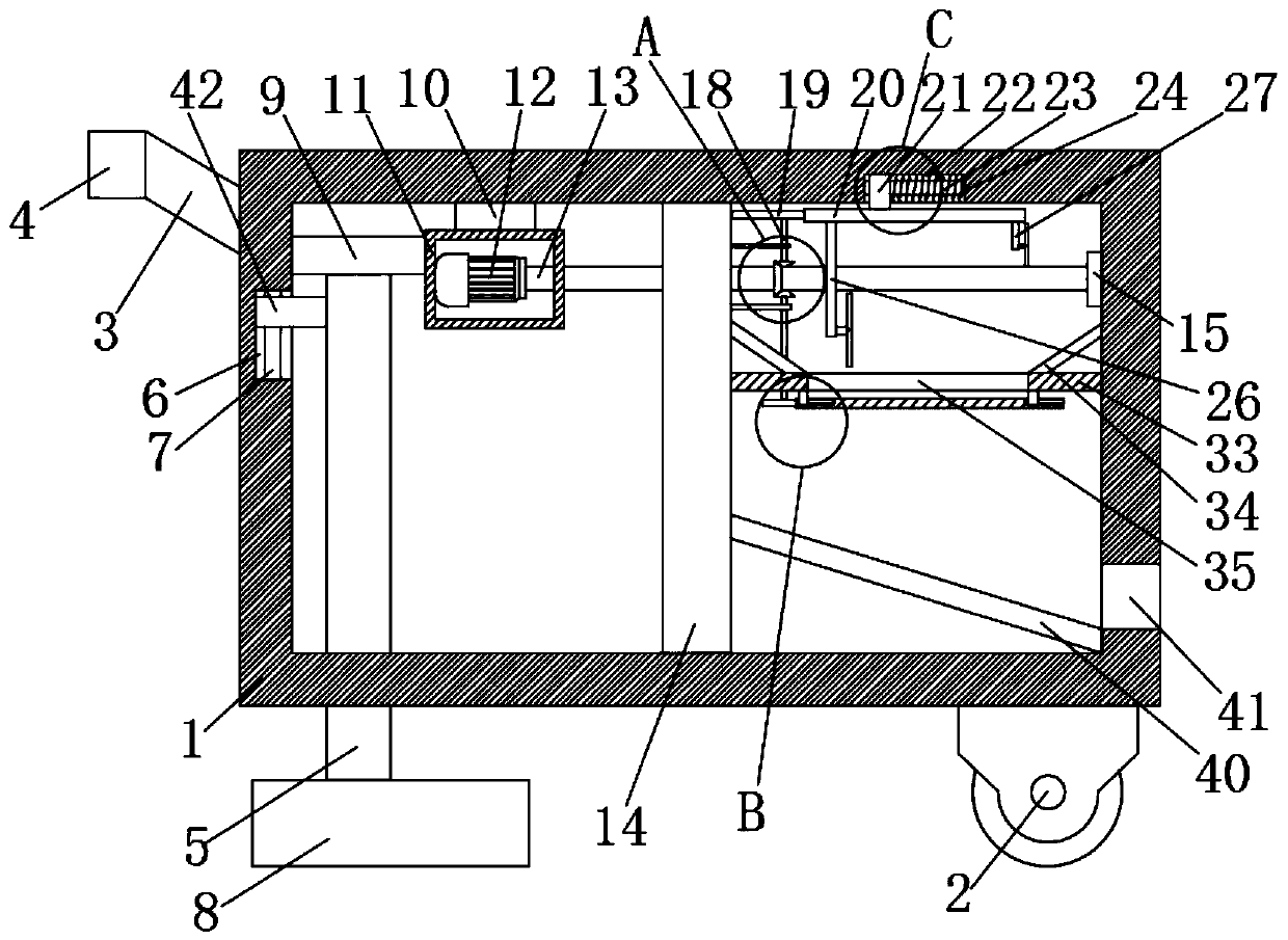 Grouting device for road bridge construction