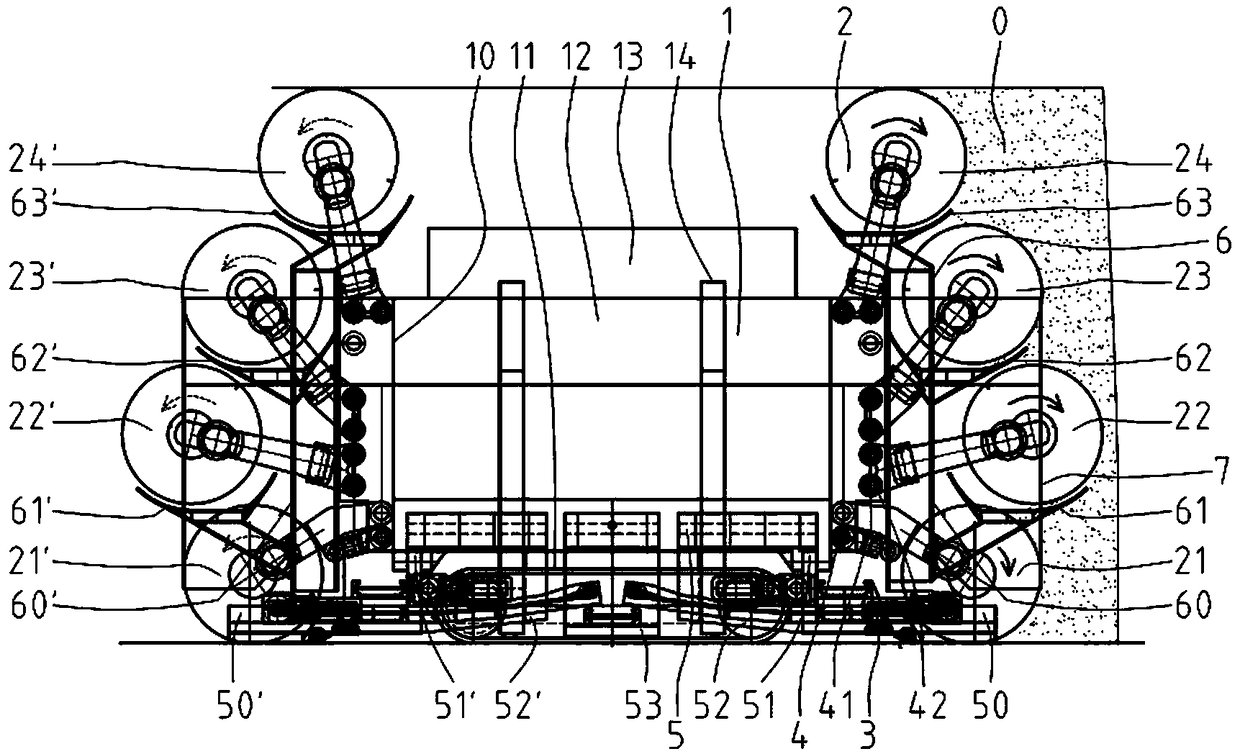 Self-walking surface mining machine with multiple cutting heads