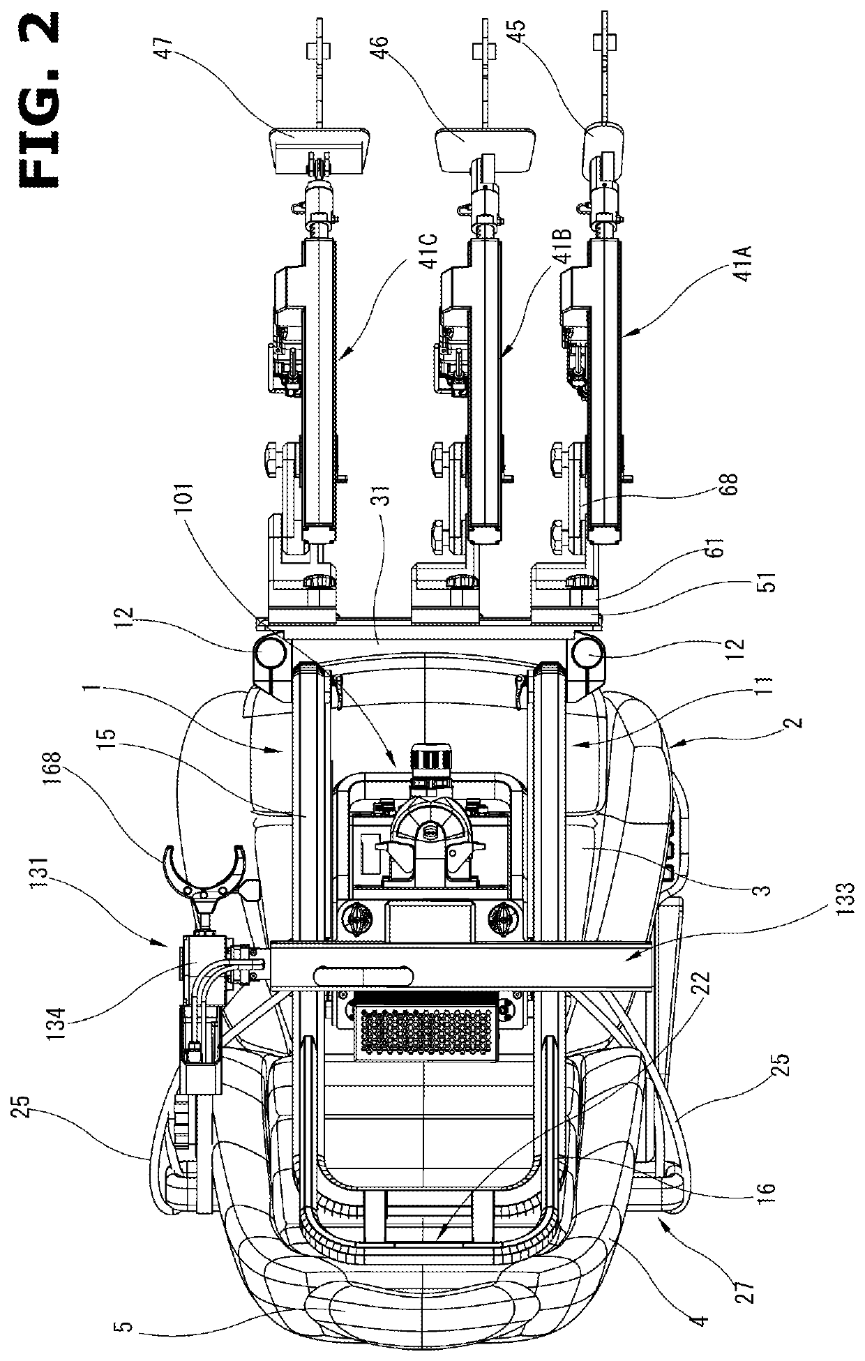 Transmission actuator attachment structure of vehicle automatic driving device