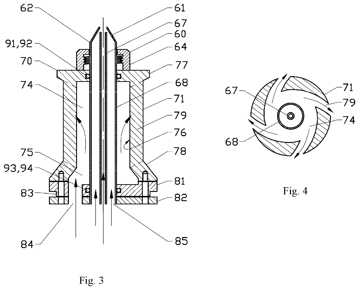 Fluidized bed device and method for coating particles or granulation