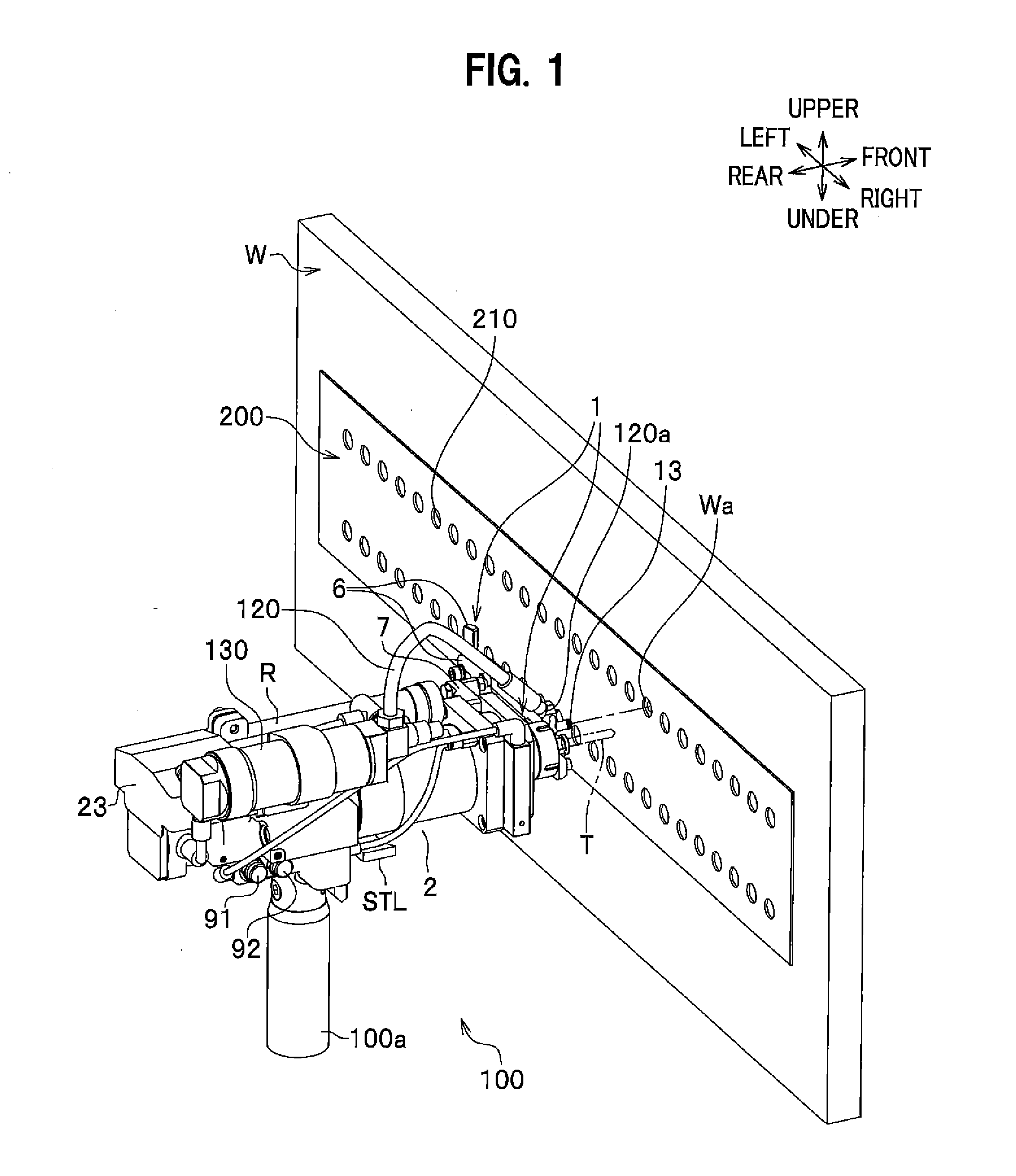 Clamping device for portable boring machine and portable air-drive-drilling machine with clamping device