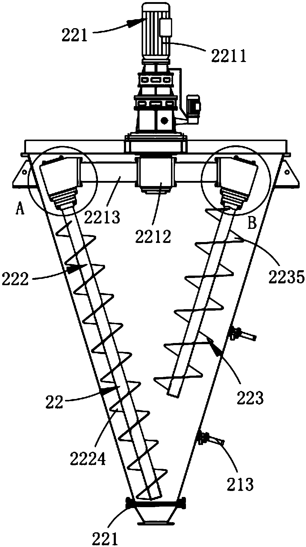 Homogenizing device of nuclear graphite powder for high temperature gas cooled reactor fuel element