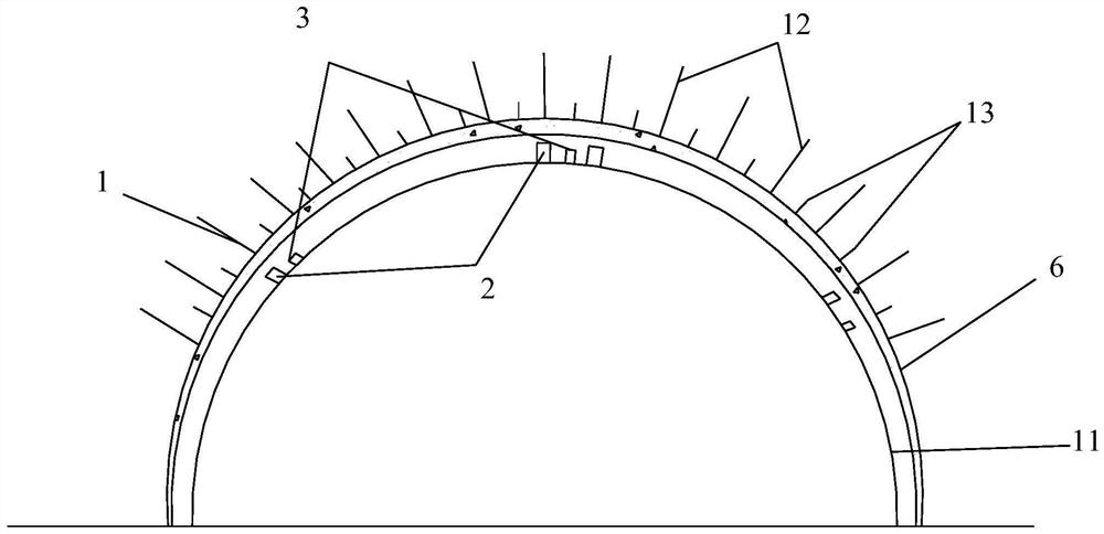 Shallow underground excavation tunnel excavation supporting system and construction method