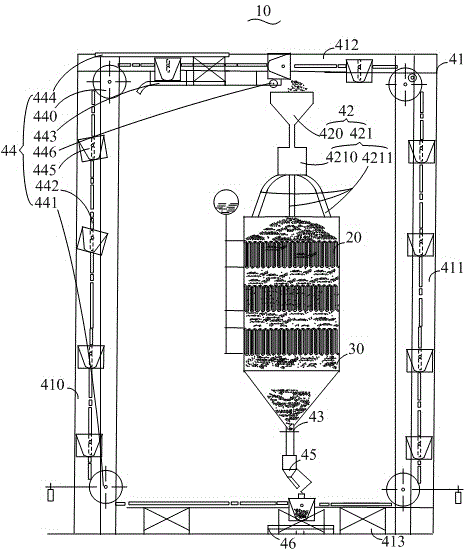 Steel ball dedusting-type submerged arc furnace waste heat boiler capable of preventing steel ball from losing