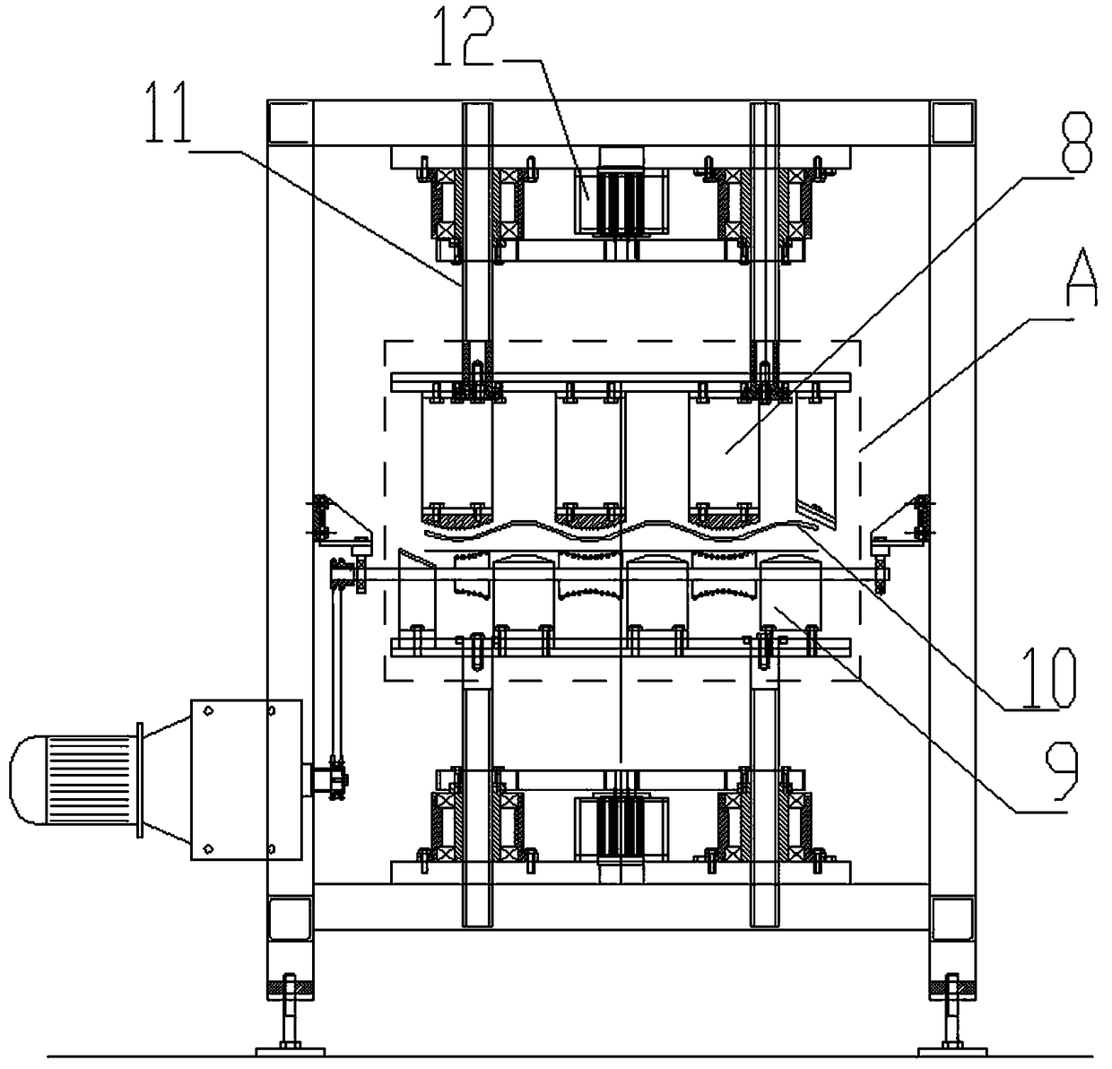 Production equipment of wave-shaped tempered glass