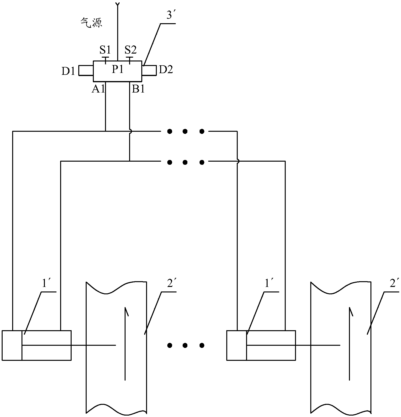 Control device and pneumatic system