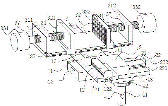 Wiring harness tensile force test clamp capable of being moved and adjusted in multiple directions