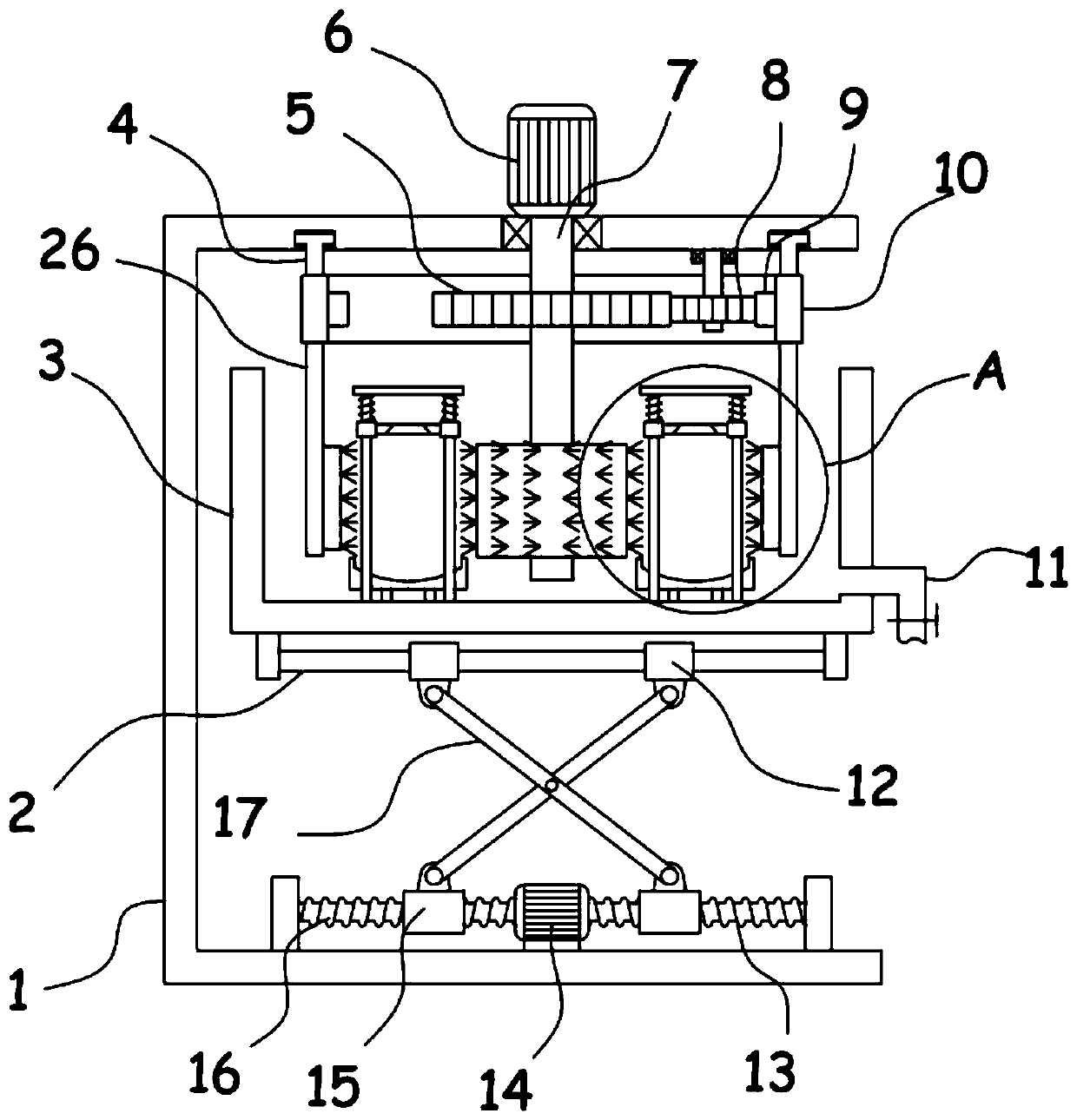 Bamboo shoot surface rotary cleaning device for agricultural and sideline product processing