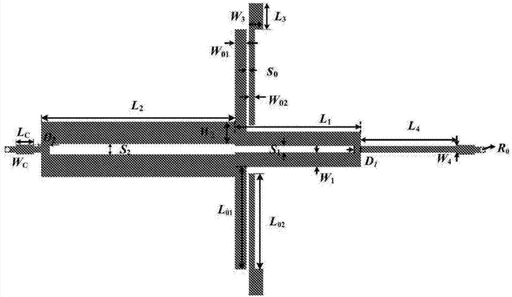 Planar wide stopband double-frequency filter