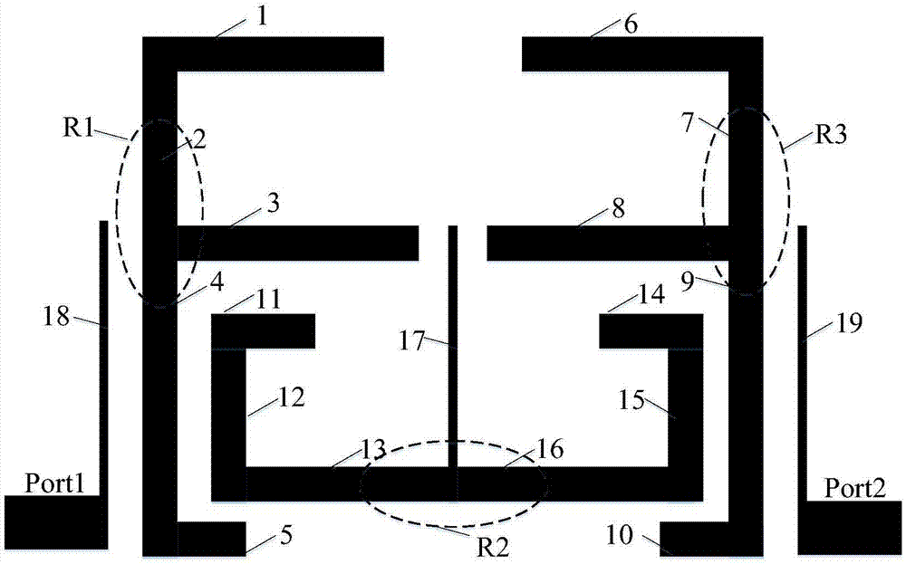 Planar wide stopband double-frequency filter