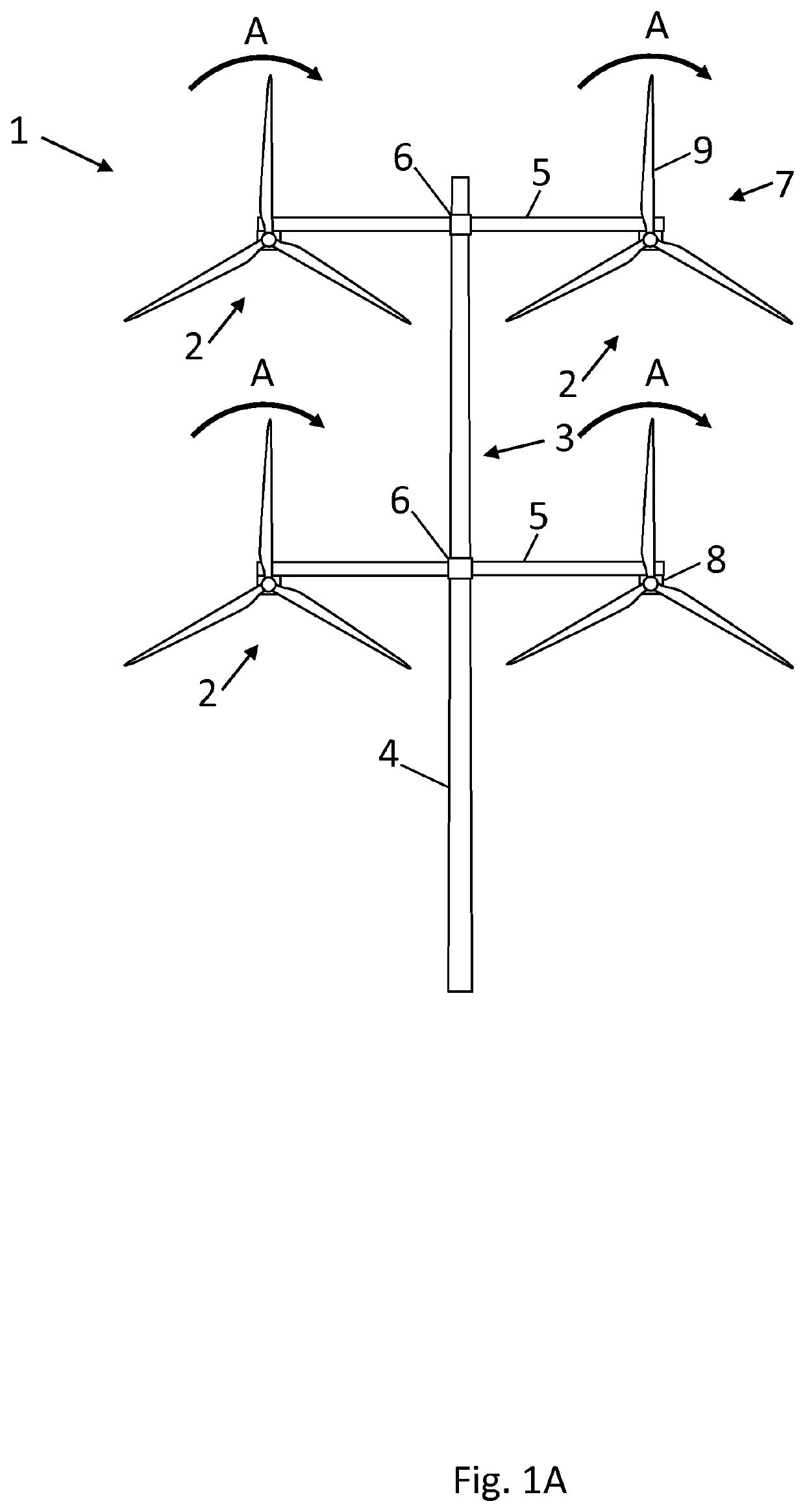 Wind turbine system with improved stability during shutdown