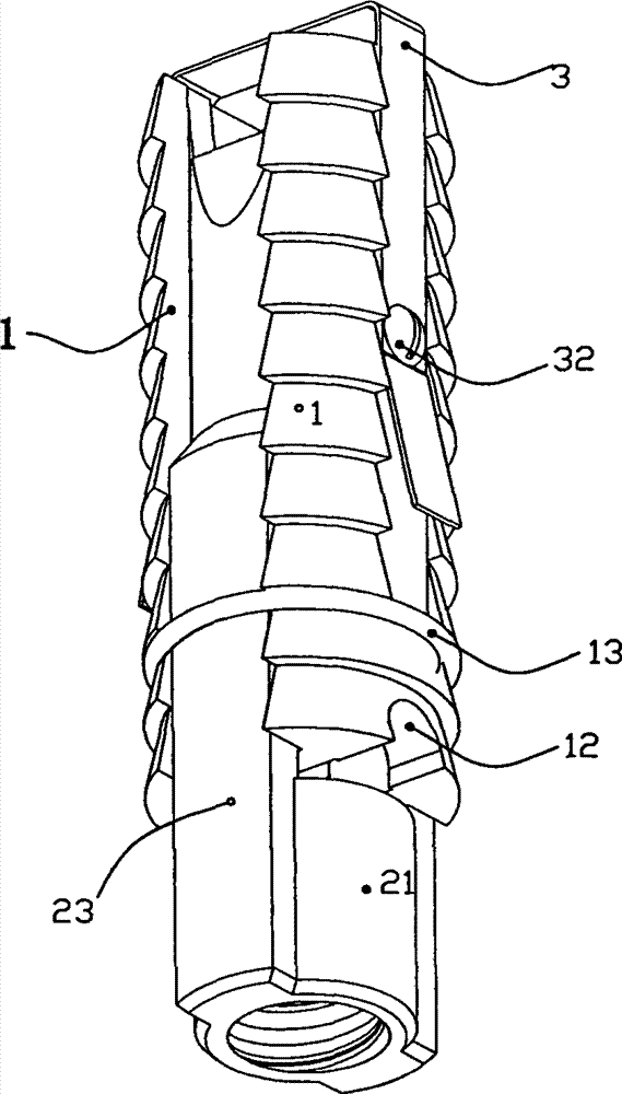 Expansion shell type anchoring head and anchor rod with the same