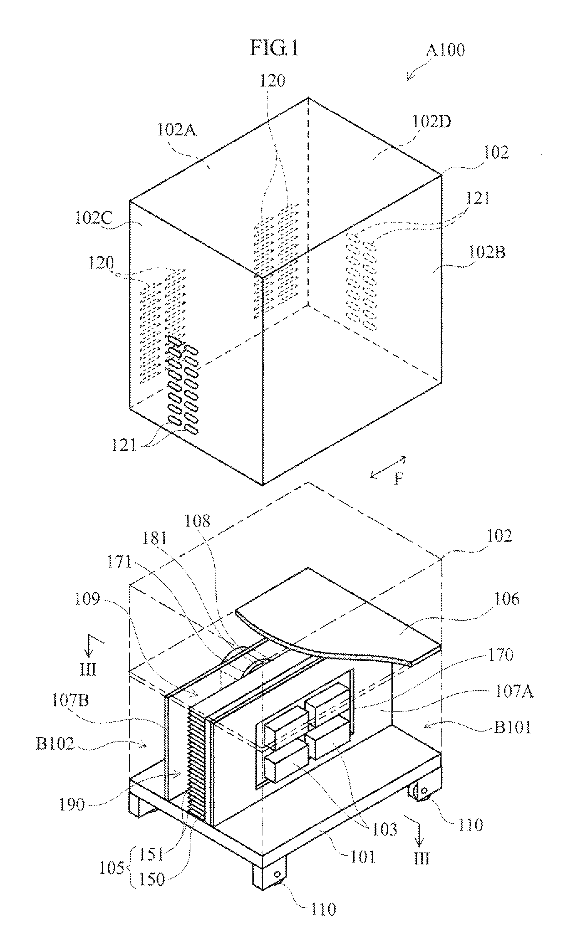 Power supply apparatus including fan for air cooling