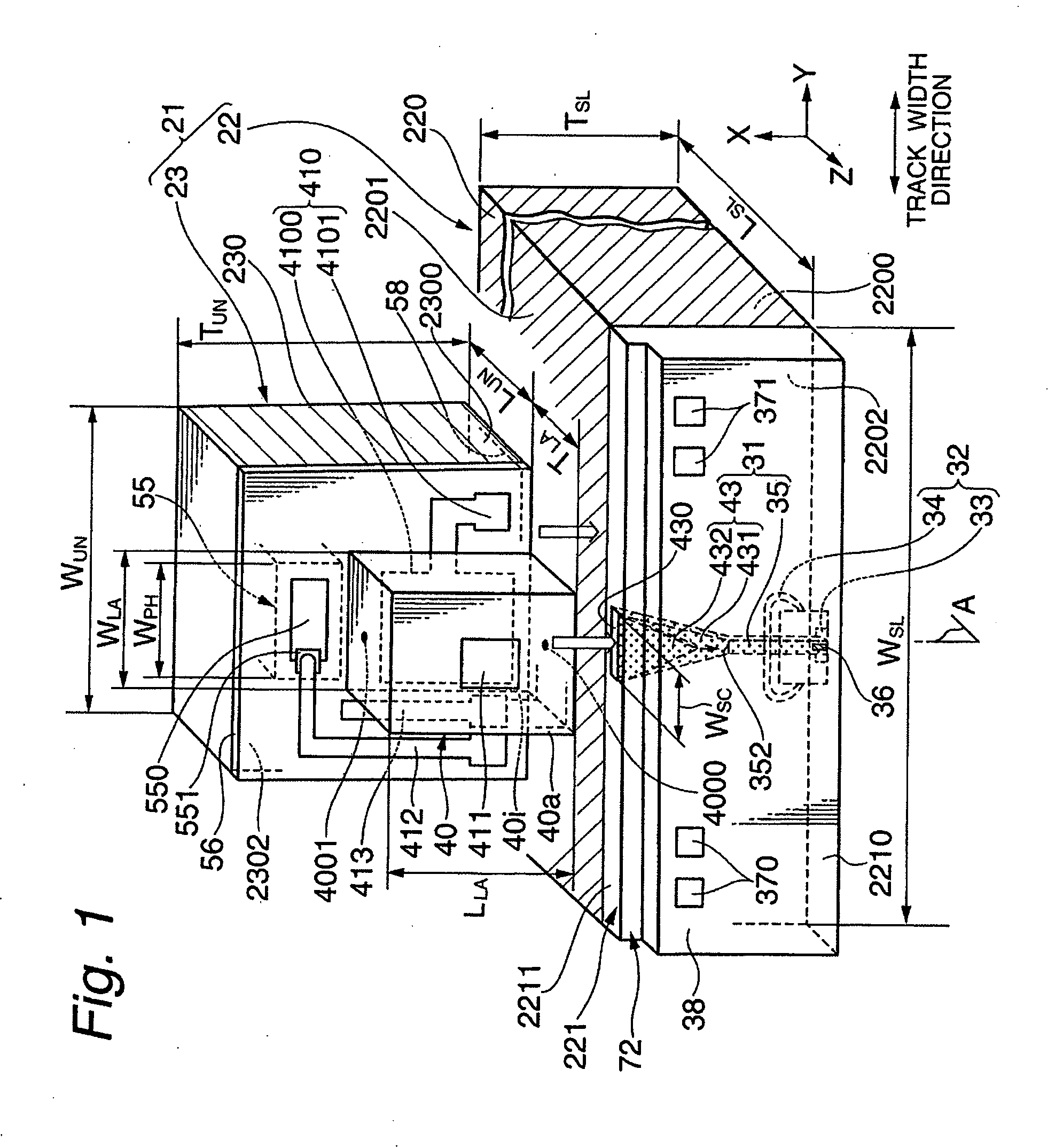 Head gimbal assembly with two wiring layers comprising thermally-assisted head