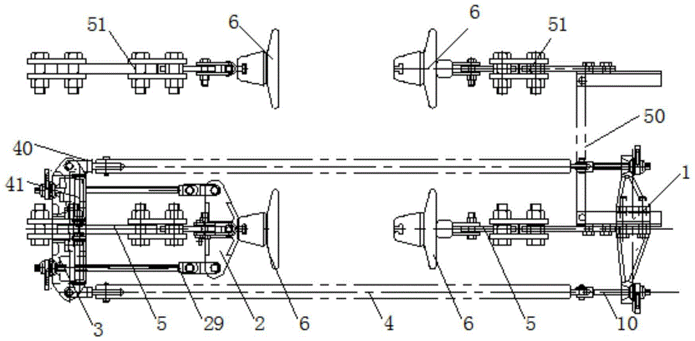 A replacement tool for tension insulator strings