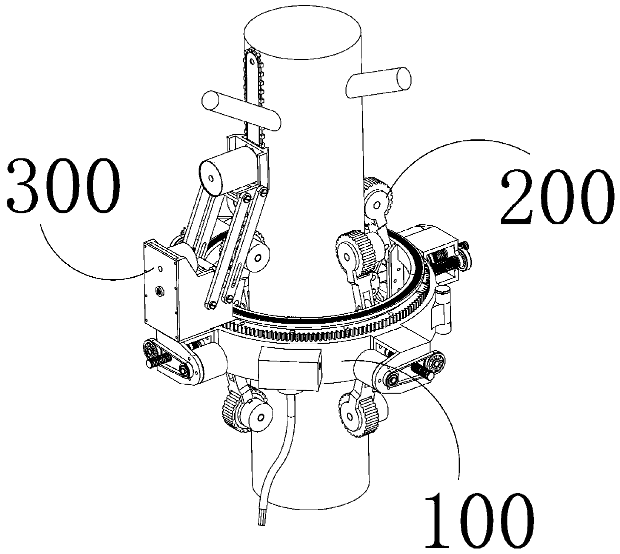 Automatic assembly for cutting off afforestation nursery stock branches