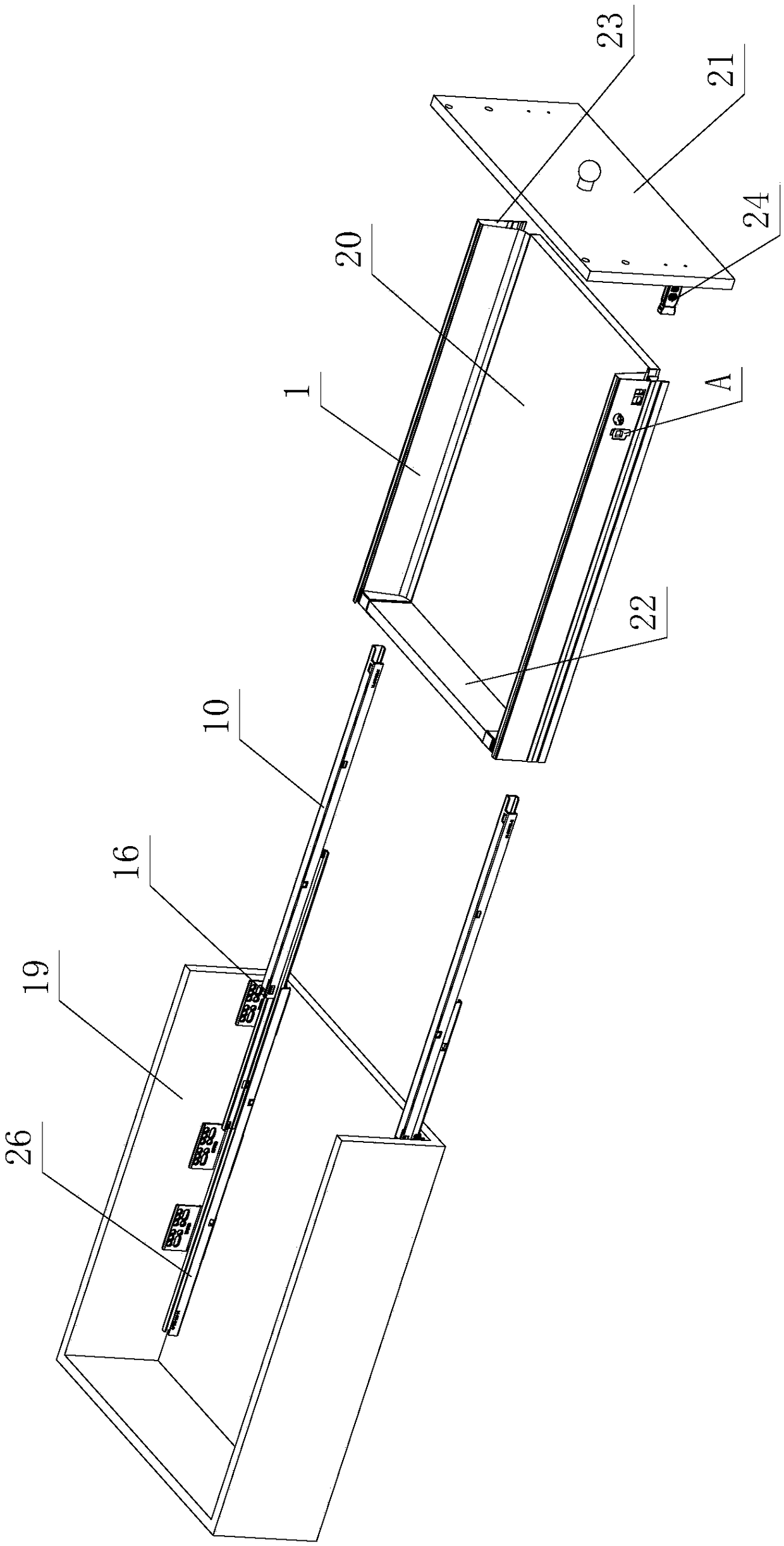 Integration optimization connecting structure for furniture drawer and sliding rail