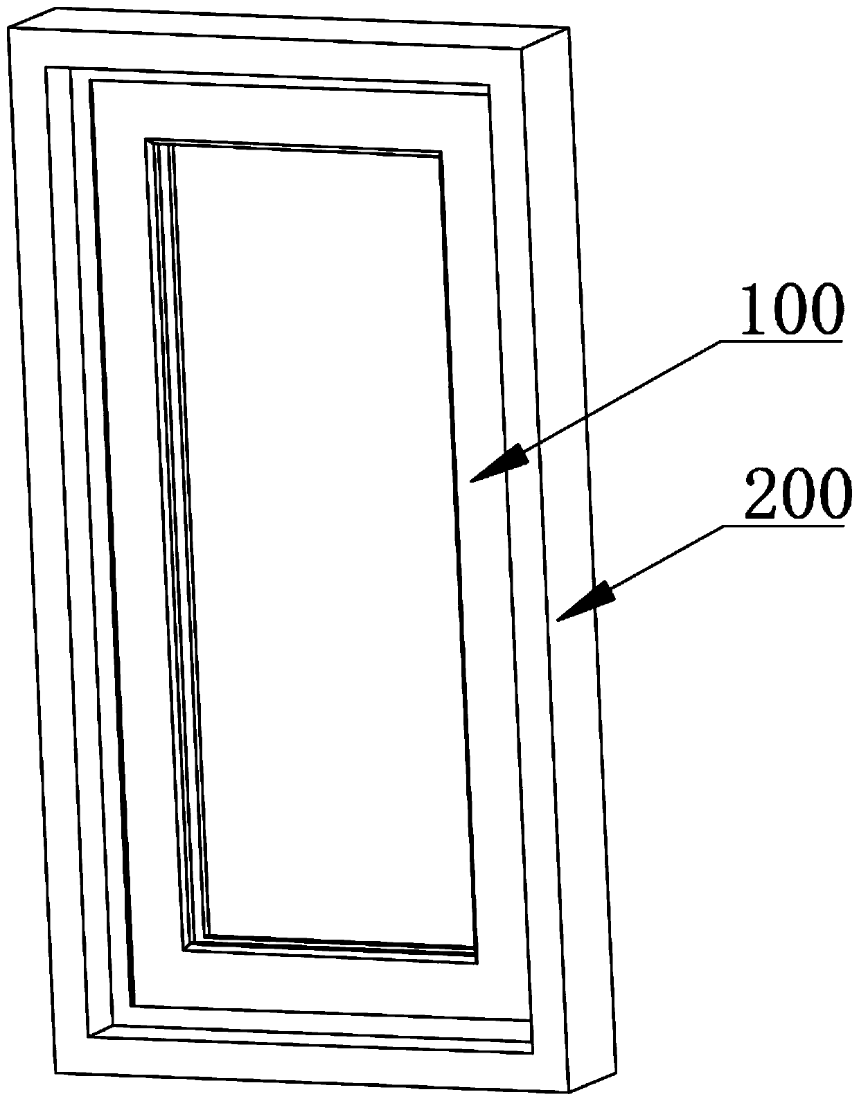 Hinge and door and window assembly