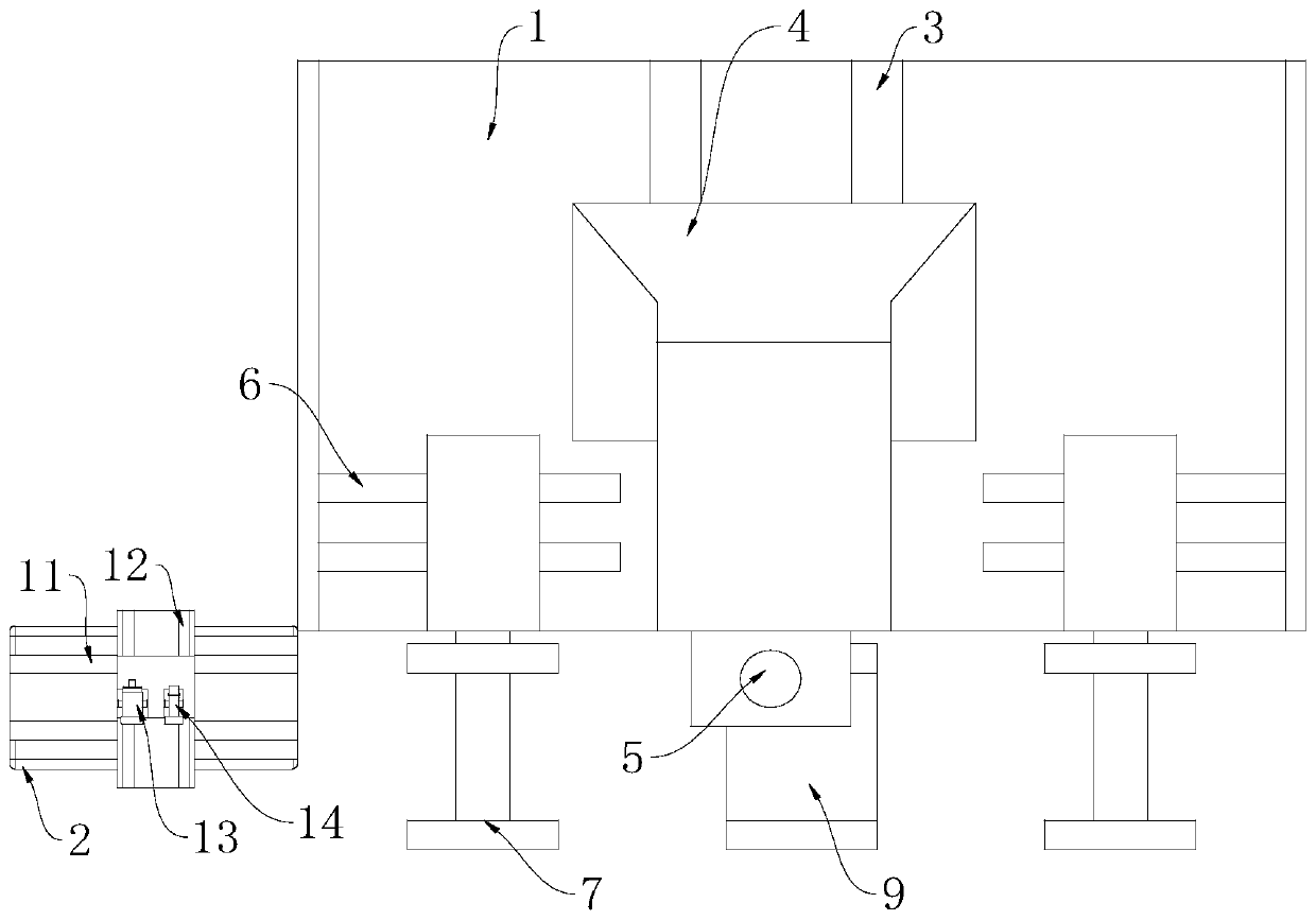 Laser cladding device for repairing main drive runway of shield tunneling machine