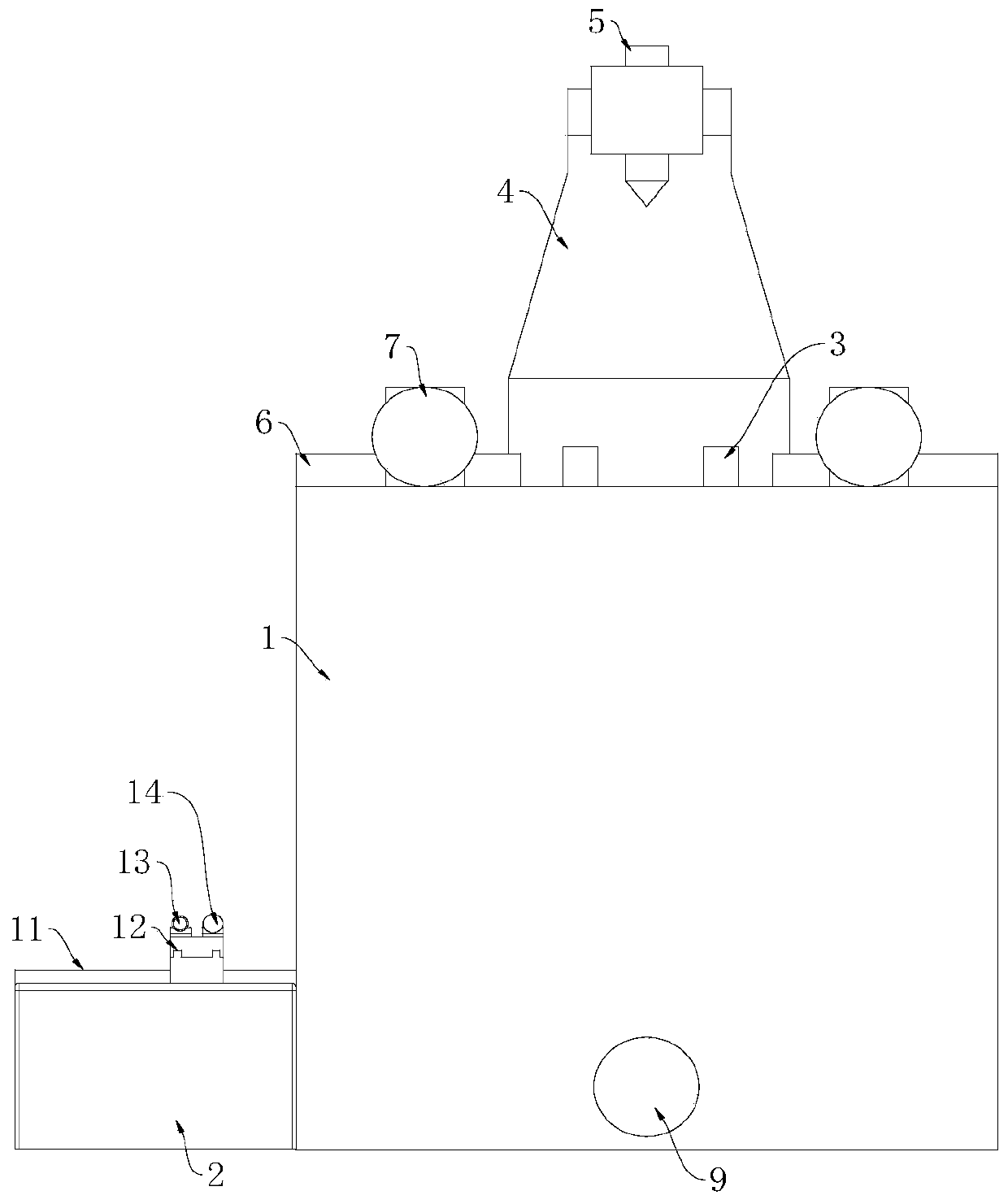 Laser cladding device for repairing main drive runway of shield tunneling machine