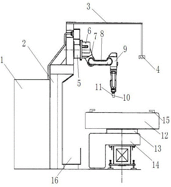 Laser positioning spraying device with back suction function