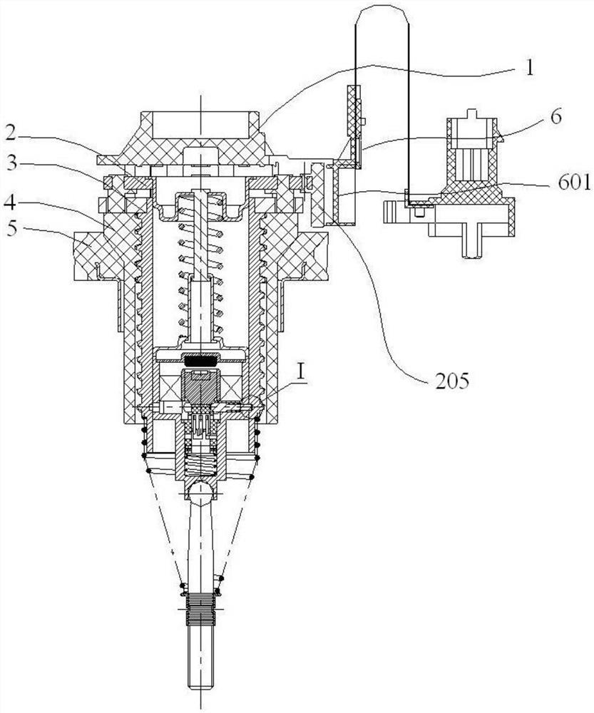 Center component of electronic brake booster capable of being mechanically and fully decoupled