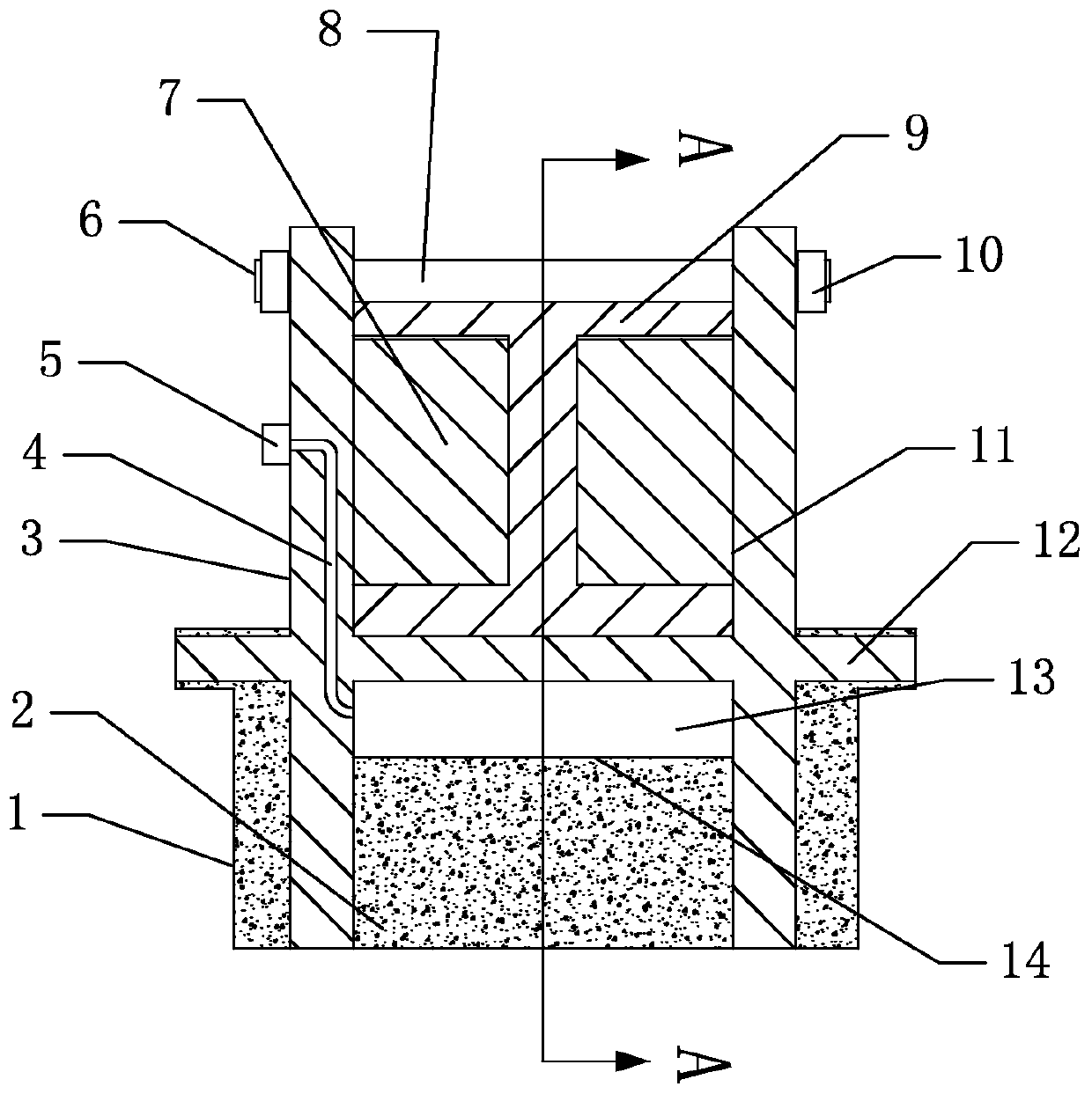 Novel overhanging I-steel pre-embedded anchor device and anchor method