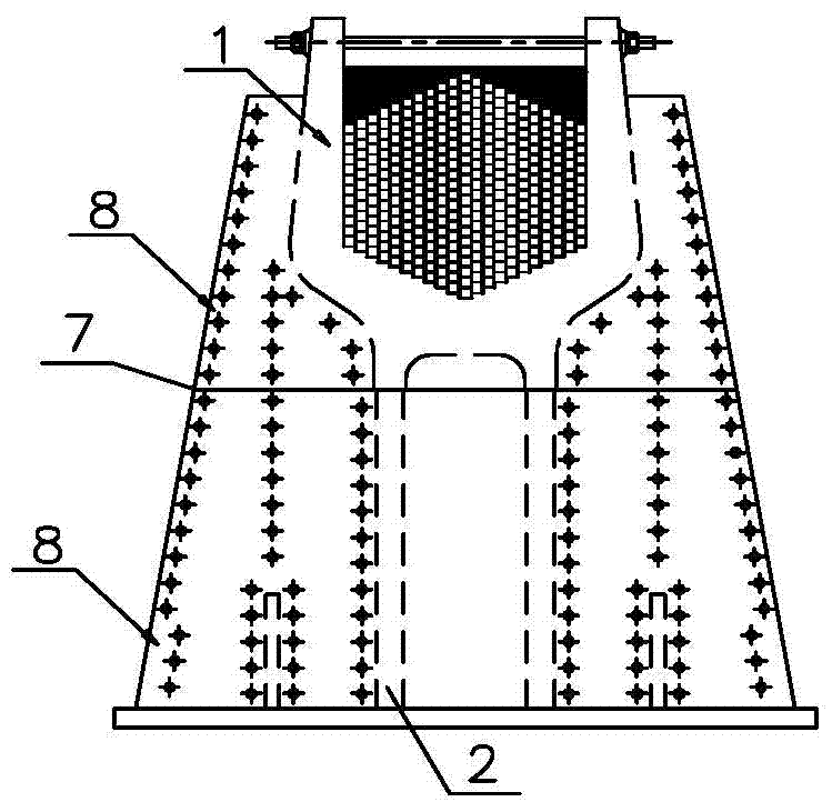 A multi-block main cable saddle structure