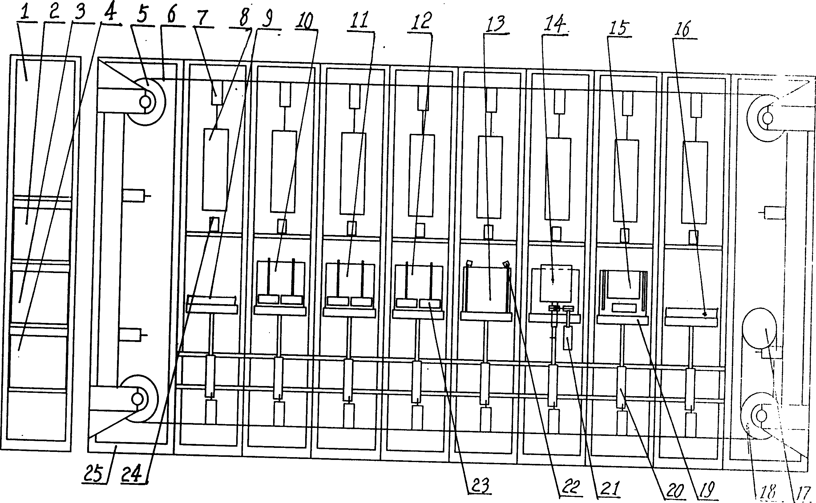 Fully automatic supersonic cleaner withs several functional sites