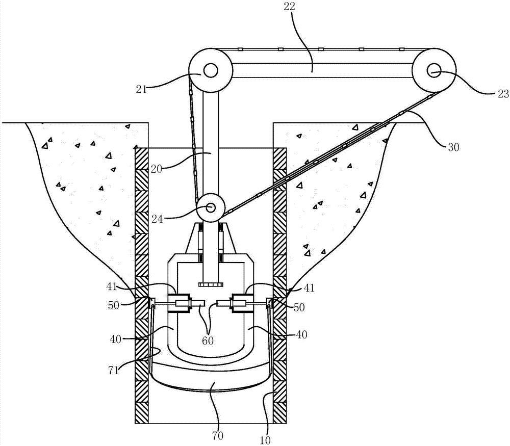 Inspection well mouth cutting device and inspection well mouth construction method