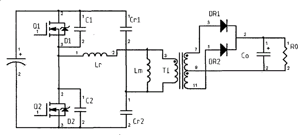 Control method and device of power converter of resonance topological circuit