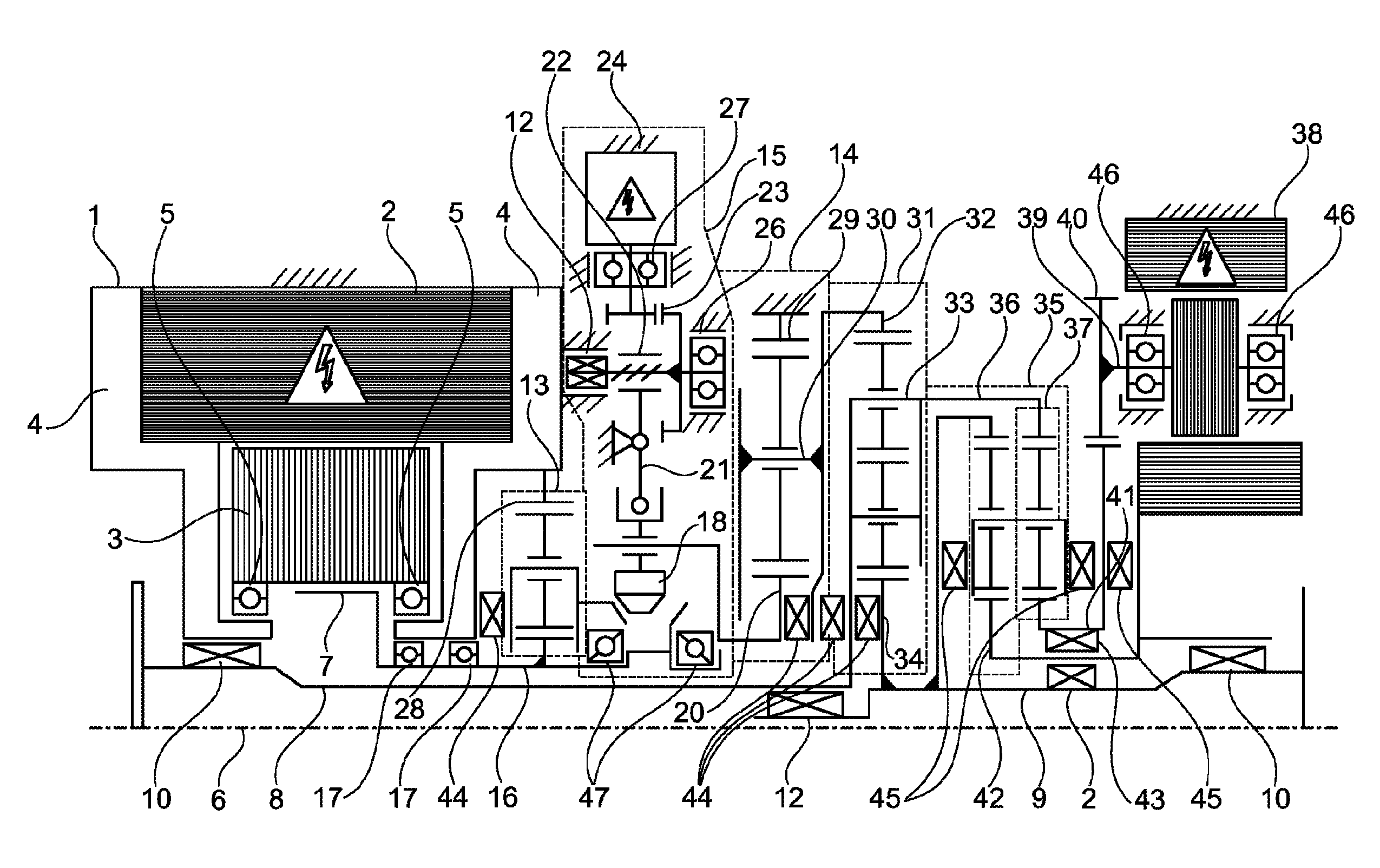 Mounting concept for an electric axle