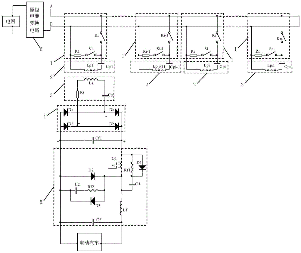 A multi-rail wireless power supply mode electric vehicle identification method