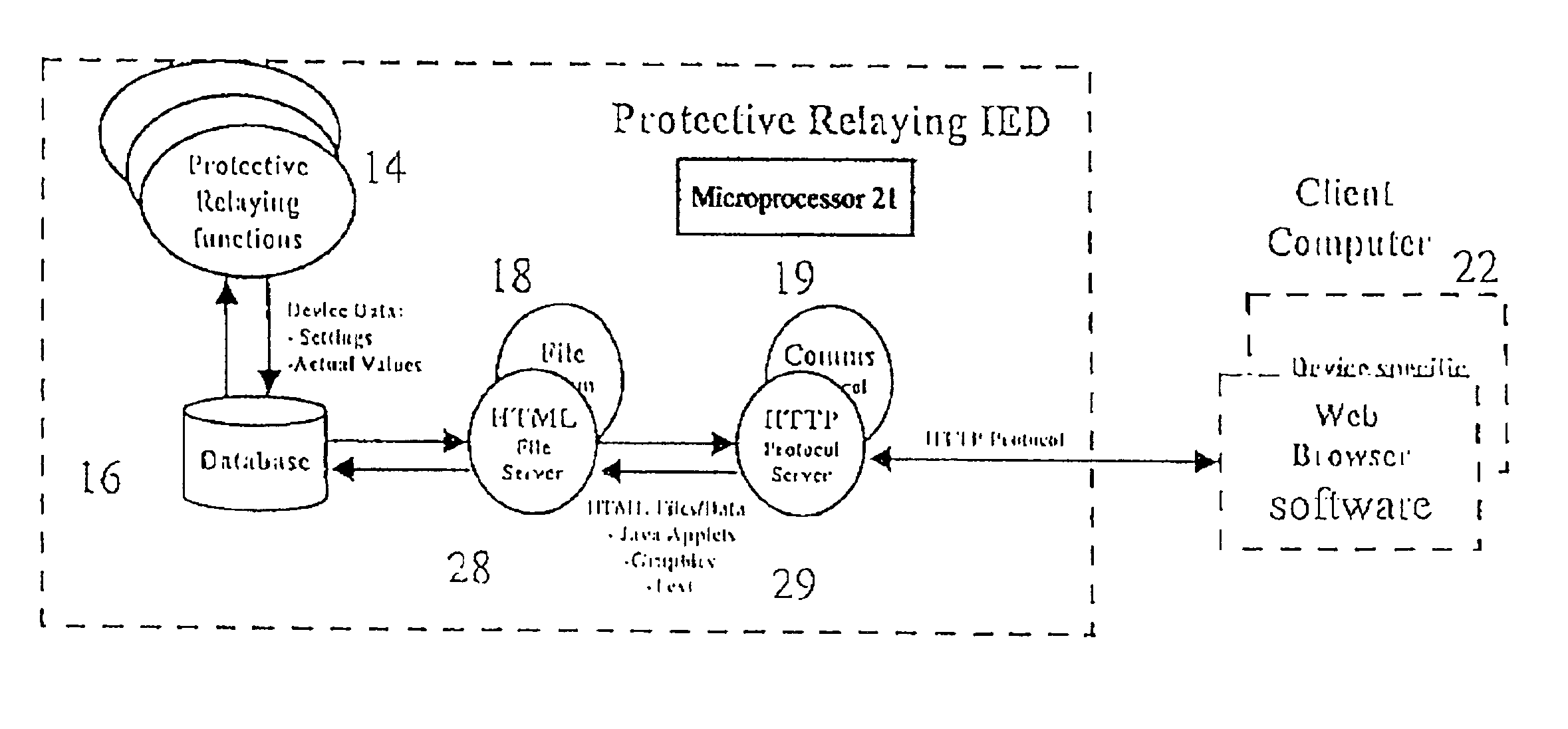 Protective relay with embedded web server