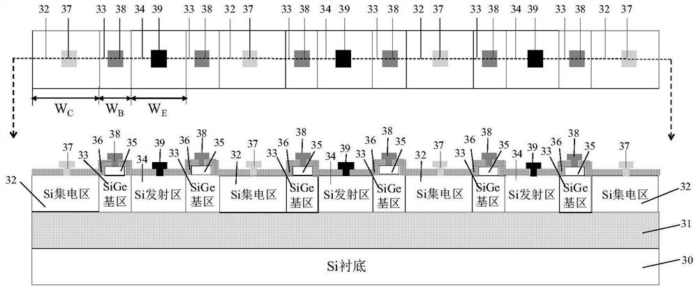 Isothermal co-emitter lateral sige heterojunction bipolar transistor