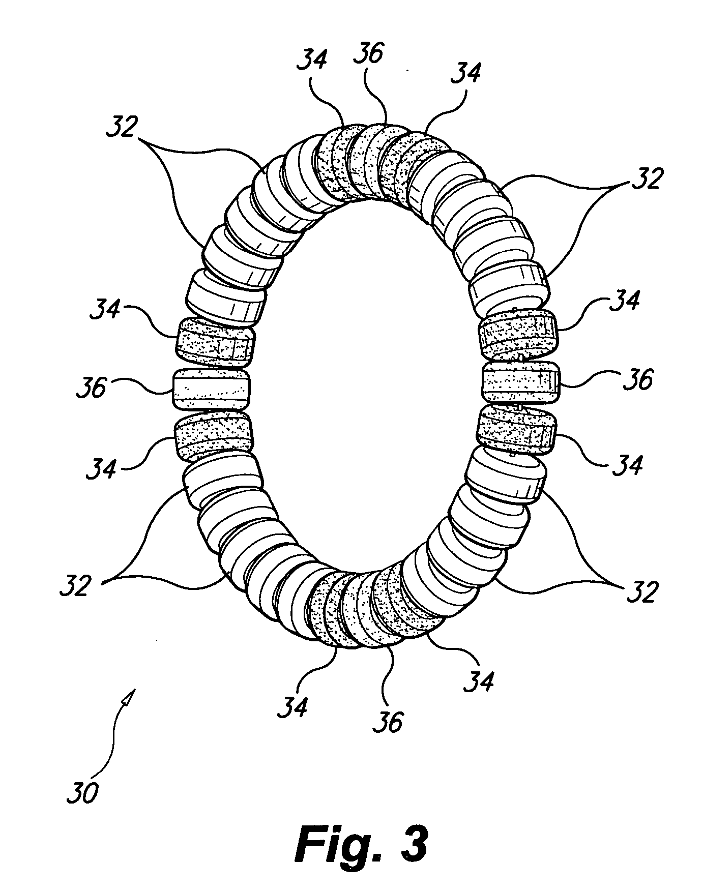 Beaded bracelet for male genitalia