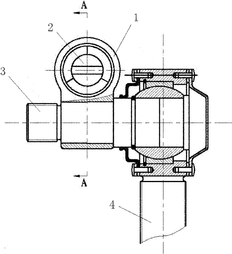 Connecting device of railway vehicle side rolling resistant torsion bar device and vehicle body