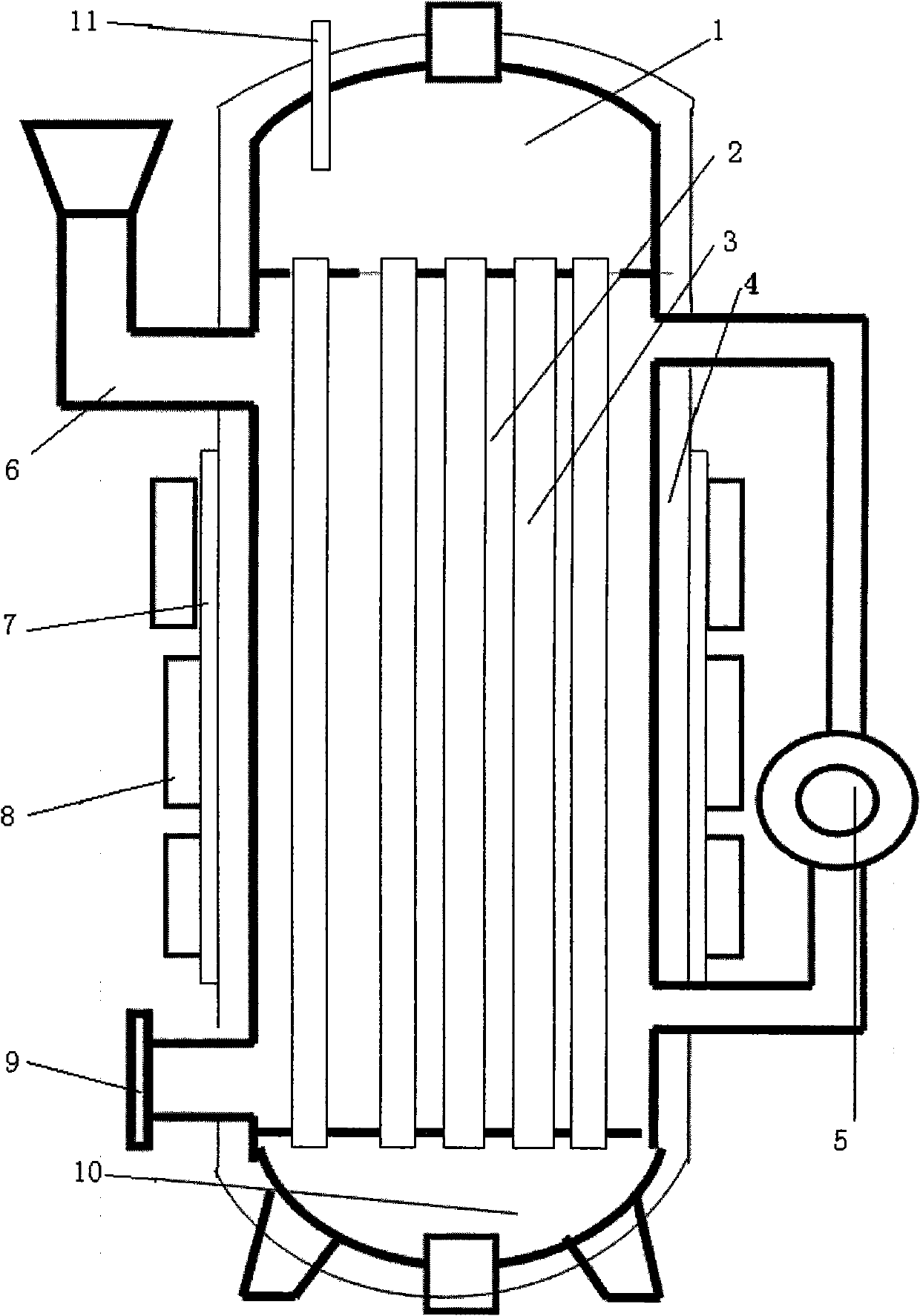 Electromagnetic-induction heating high-temperature fused salt heat carrier furnace