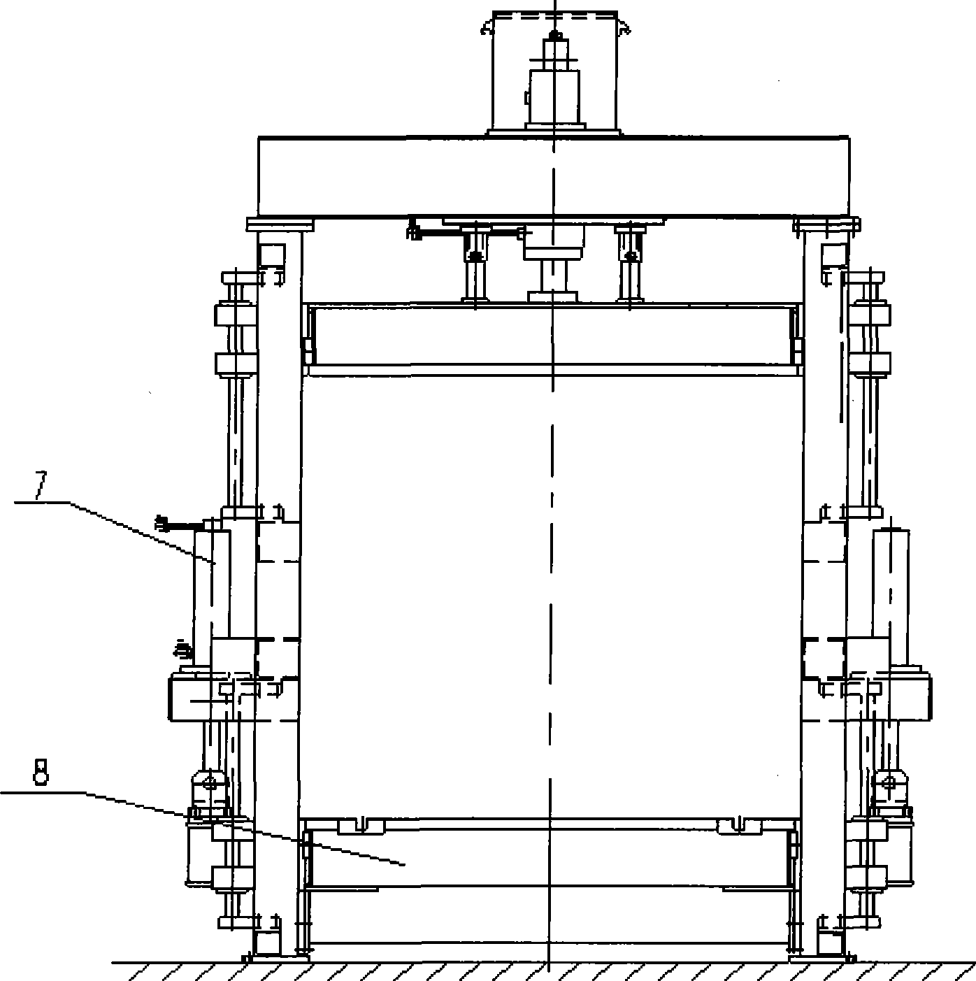 Double-sided opposite pressing interior trim molding hydraulic press