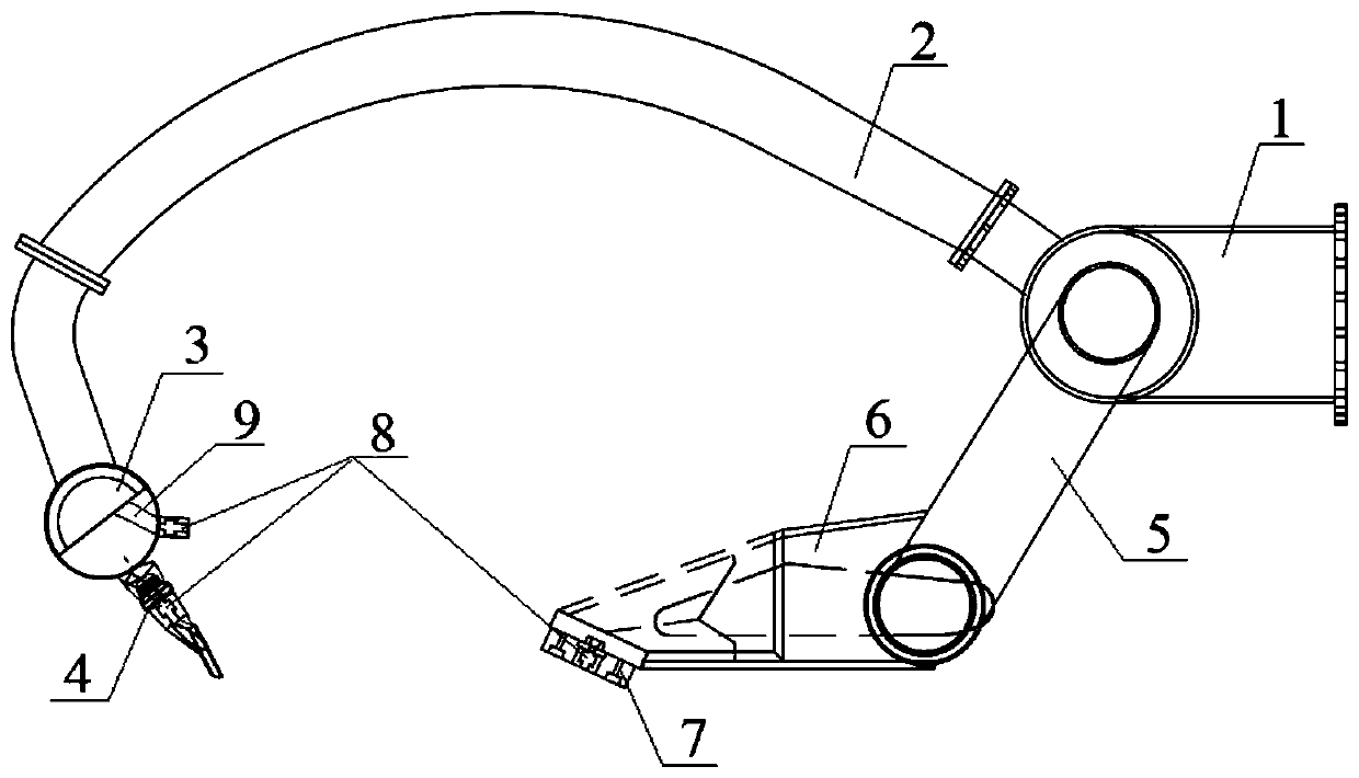 High-pressure flushing system for trailing suction hopper dredger and with self-exciting oscillation pulsed jet flow nozzles