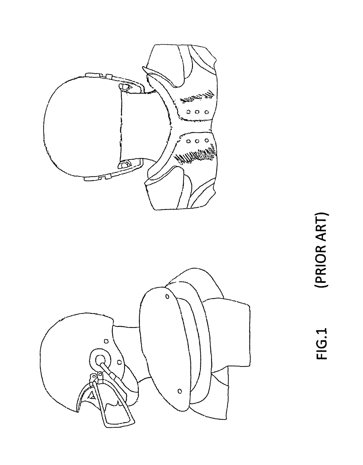 Helmet extension connected to shoulder pad to prevent brain and spine injuries