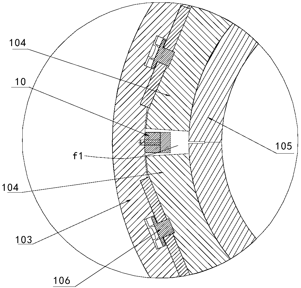 Tire loose die limiting mechanism and tire loose die