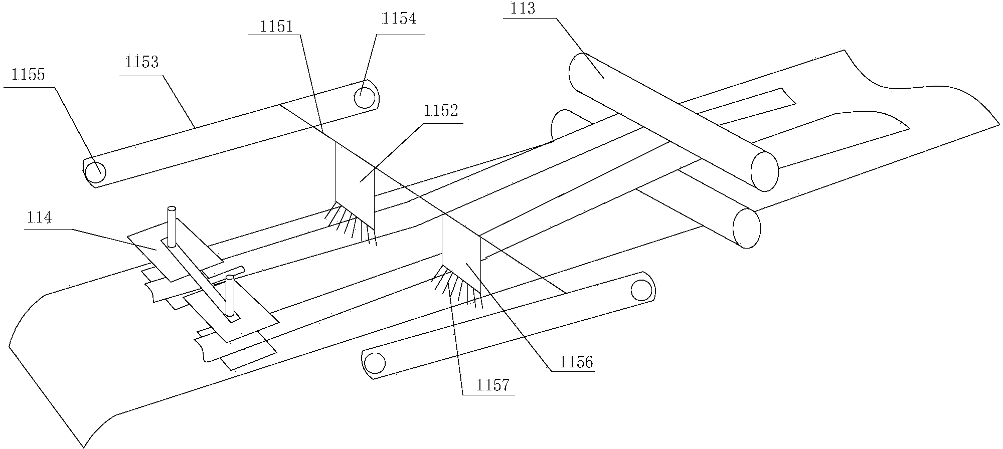 Leftover material sweeping device used in production process of plastic bag