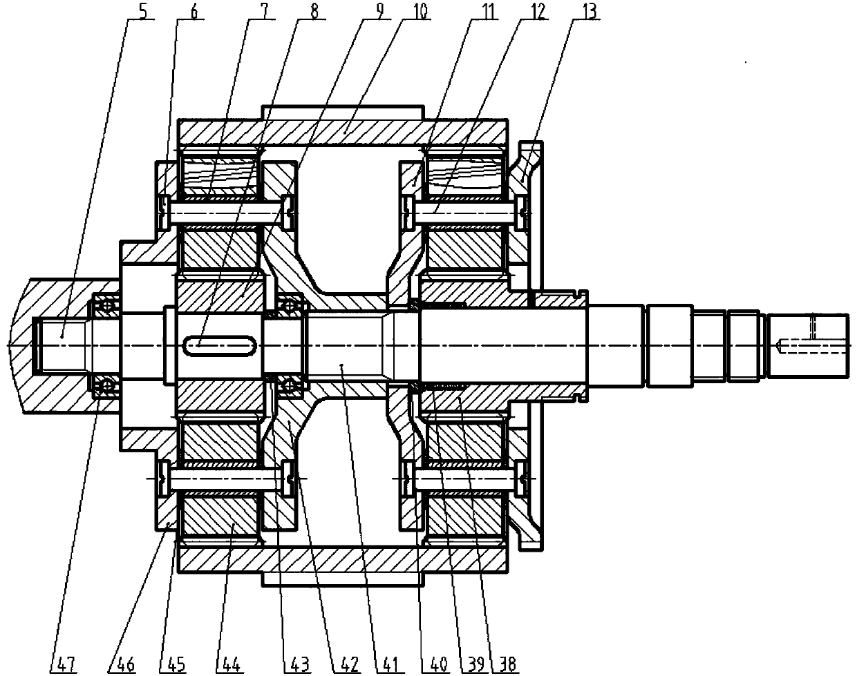 A 48v electric drive system for a dual-clutch planetary hybrid vehicle