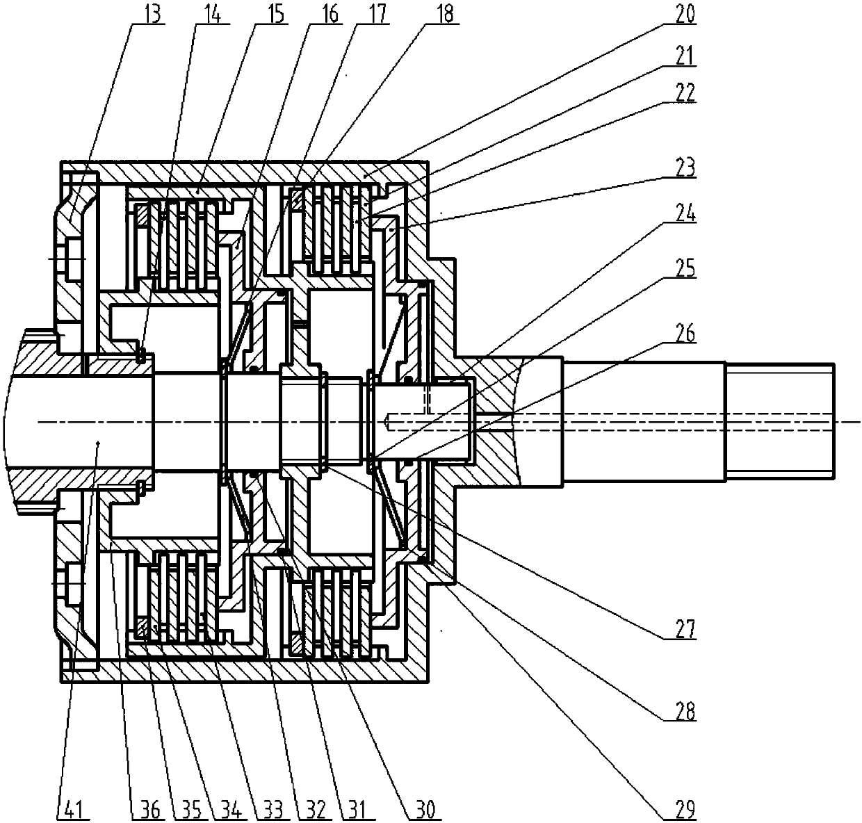 A 48v electric drive system for a dual-clutch planetary hybrid vehicle