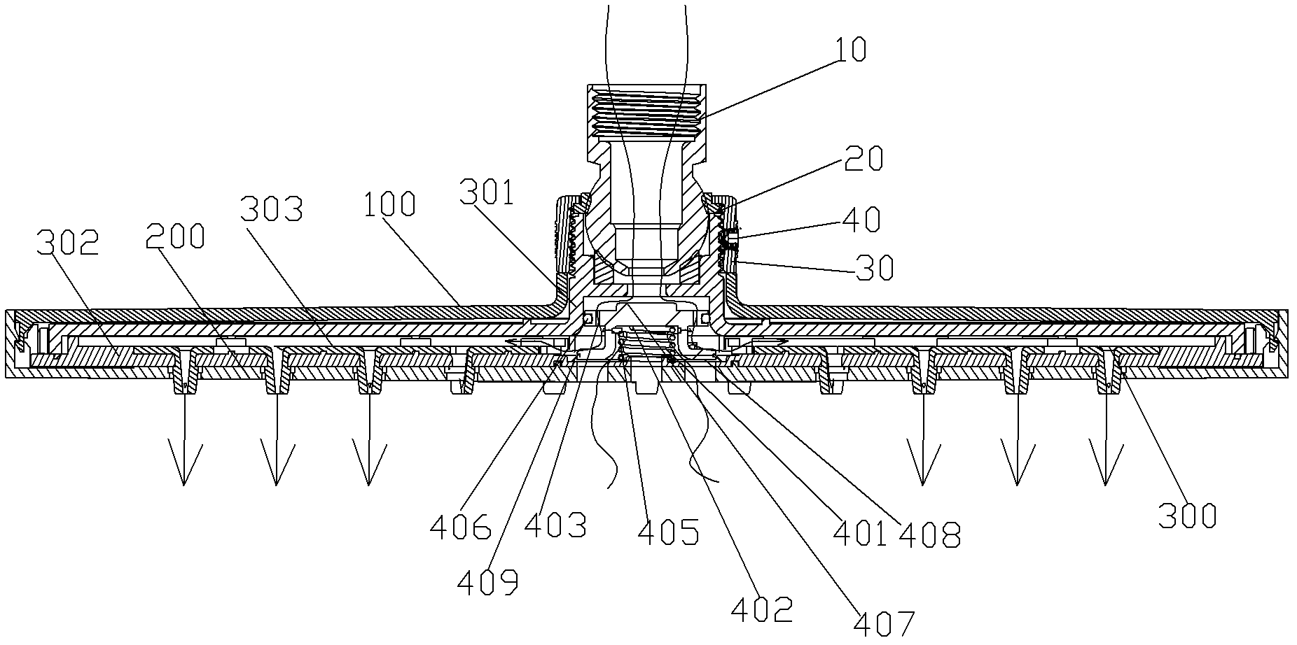 Residual water drainage and water suction non-return mechanism