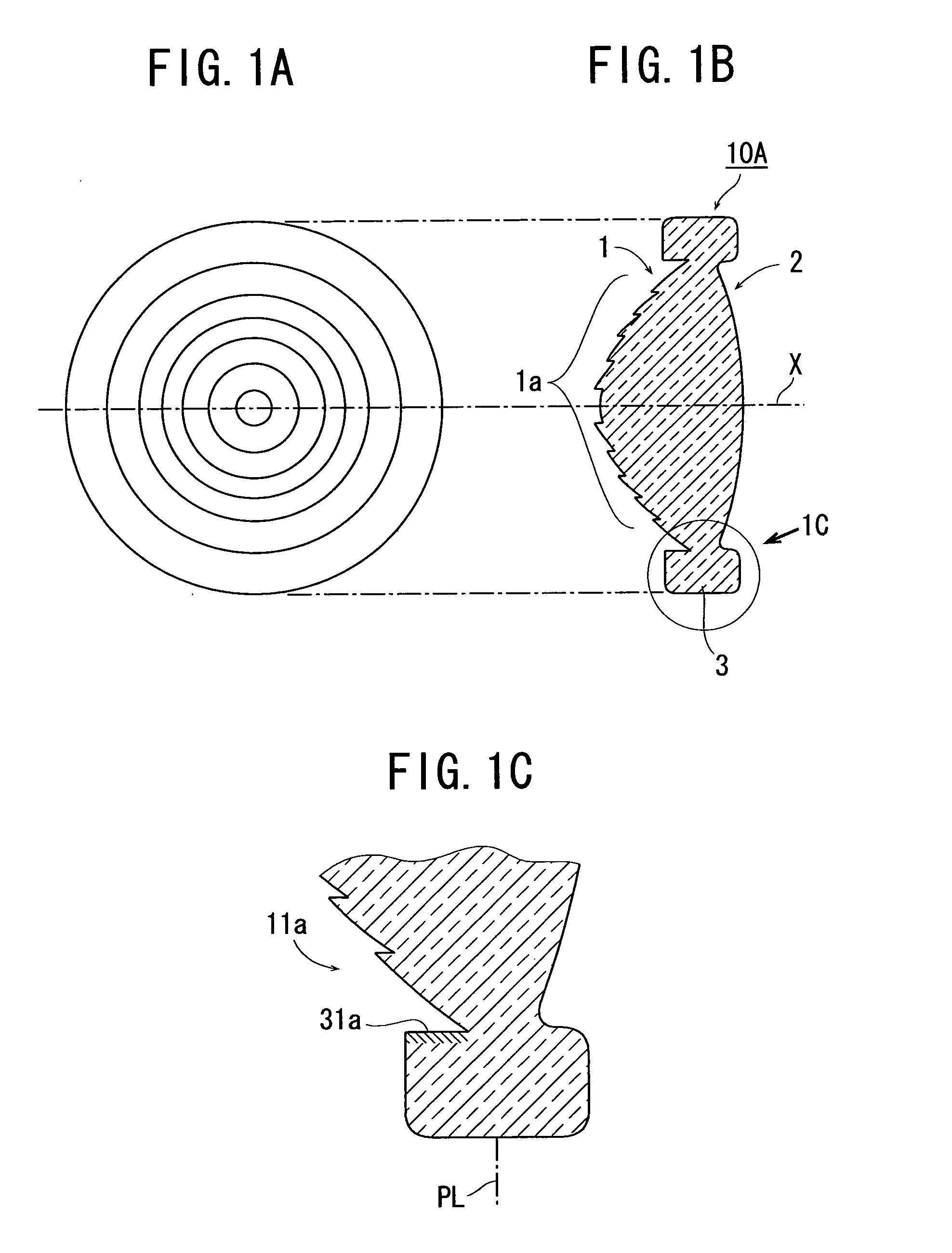 Optical element, method of molding optical element, and mold