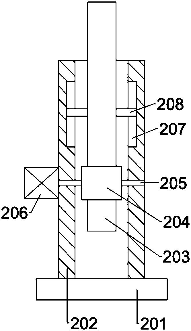 Textile slurry mixing device on basis of gear and rack lifting