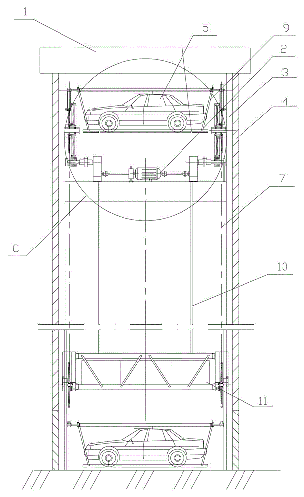 Mechanical high-rise vertical circulation three-dimensional parking system