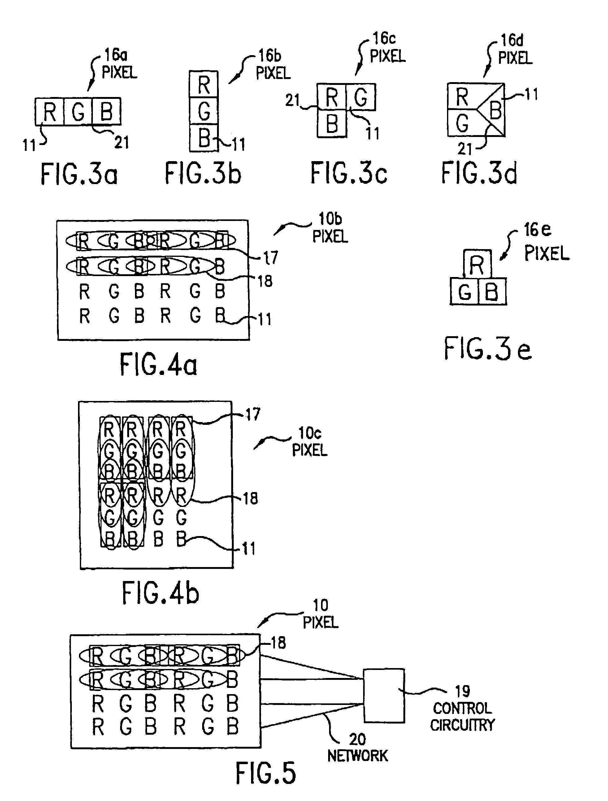 Dynamic pixel resolution, brightness and contrast for displays using spatial elements